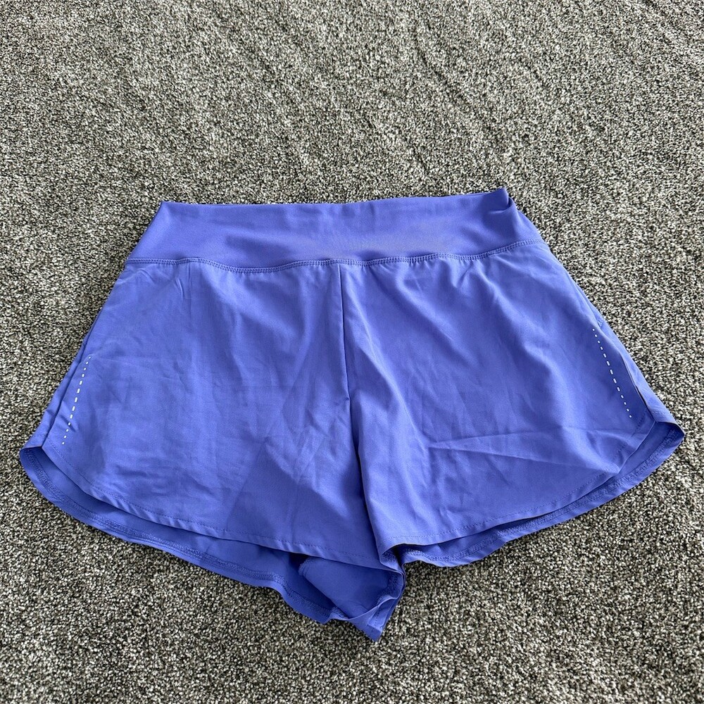 Marika Women's High Rise Running Shorts Purple Size L Built-In Brief Zip